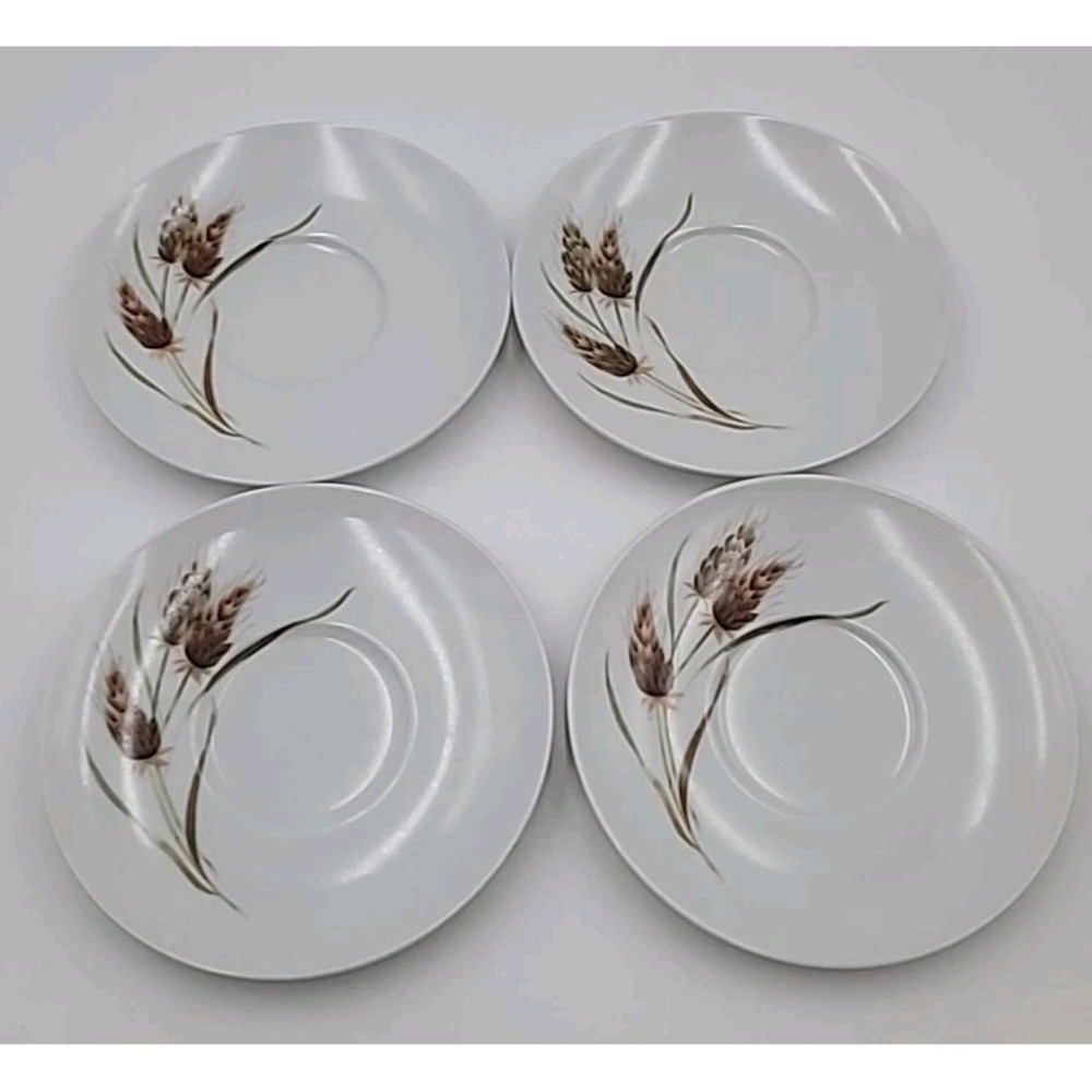 4 VTG 6" Texas Ware Plate Golden Wheat Melamine Dishes Plates Dinnerware Melmac